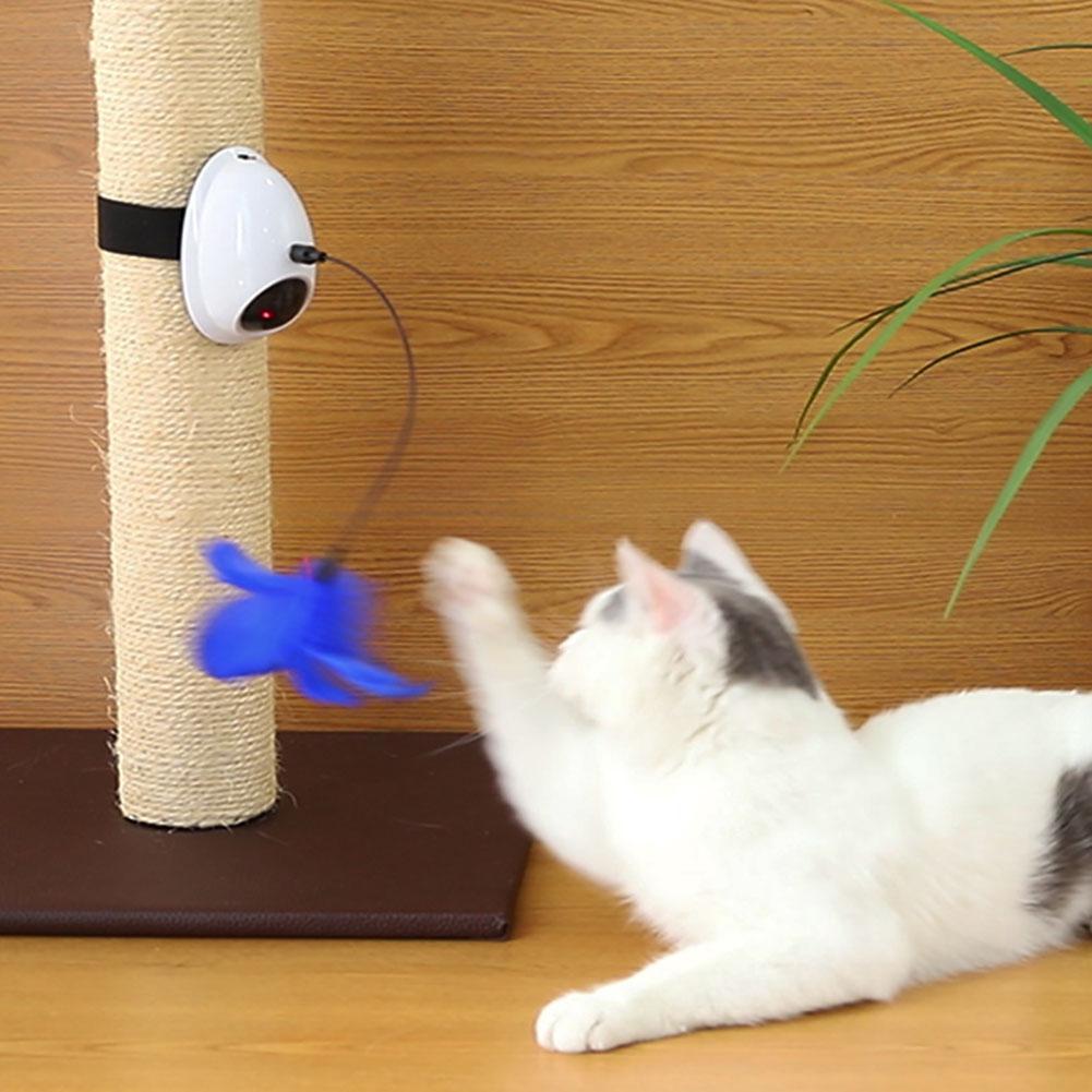 JMT-473802 Interactive Electric Cat Toy with Feather and Laser Motion for Exercise and Entertainment