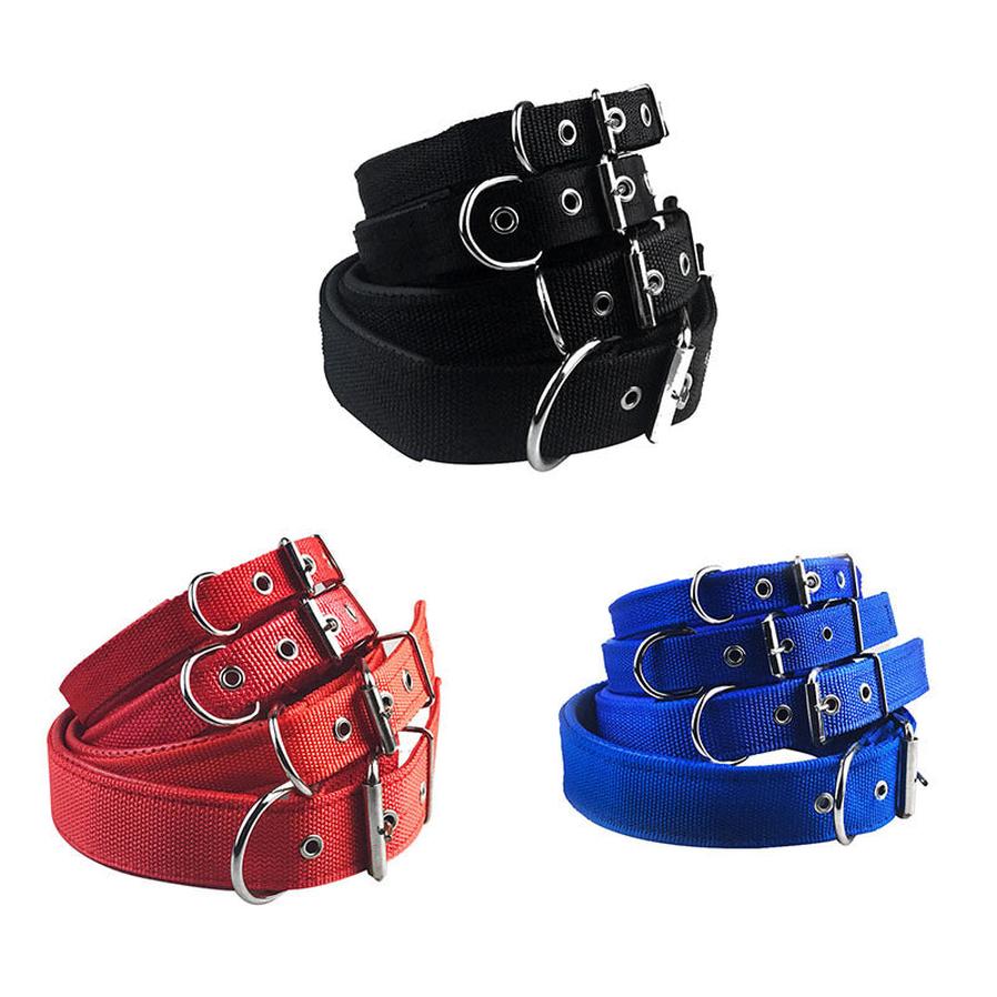 JMT-474314 Adjustable Nylon Foam Leather Pet Collar - Soft and Durable with Heavy-Duty Buckle for Comfort