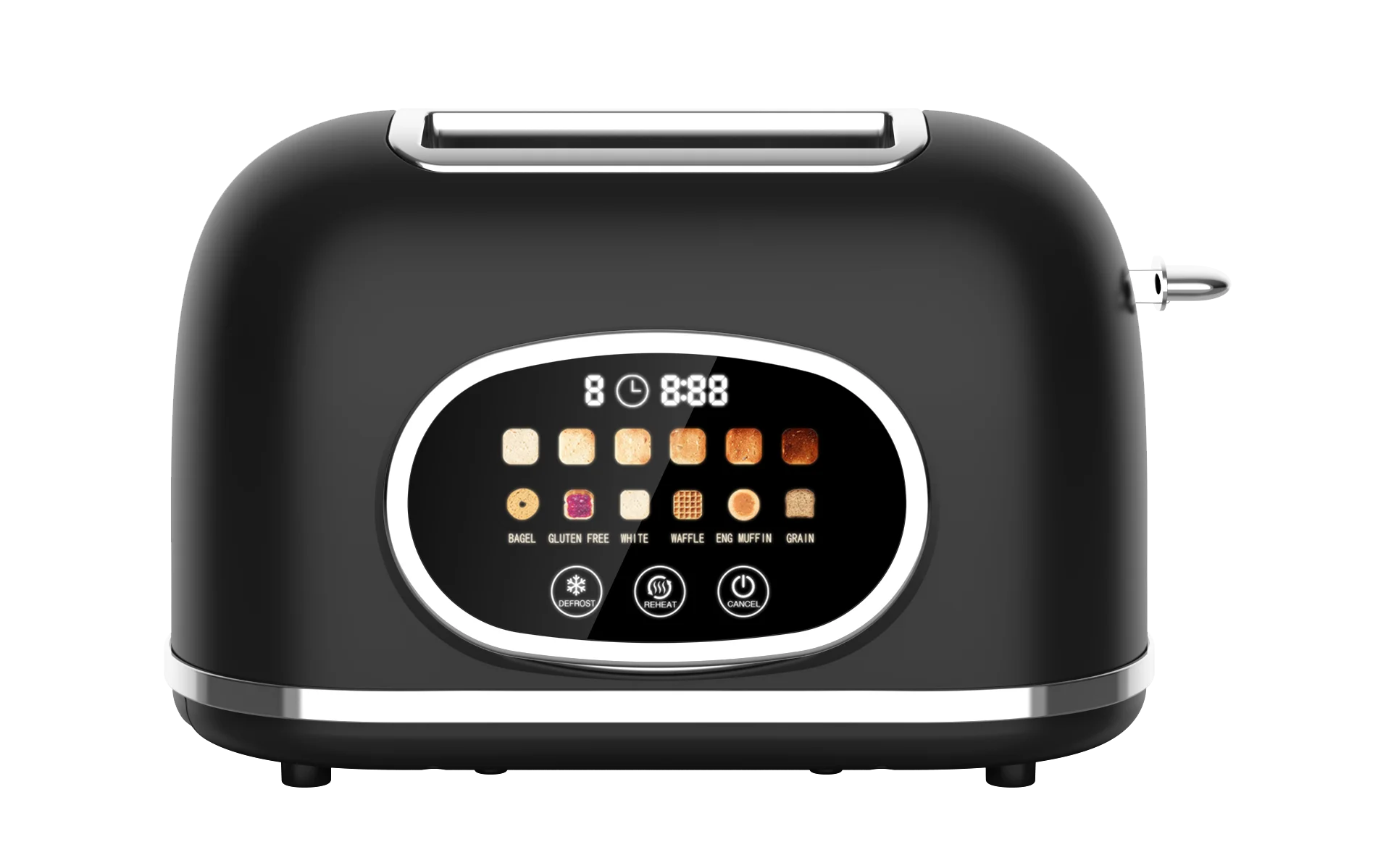 JMT-474314 Retro 2-Slice Stainless Steel Toaster with Smart Touch Control and Colourful Display