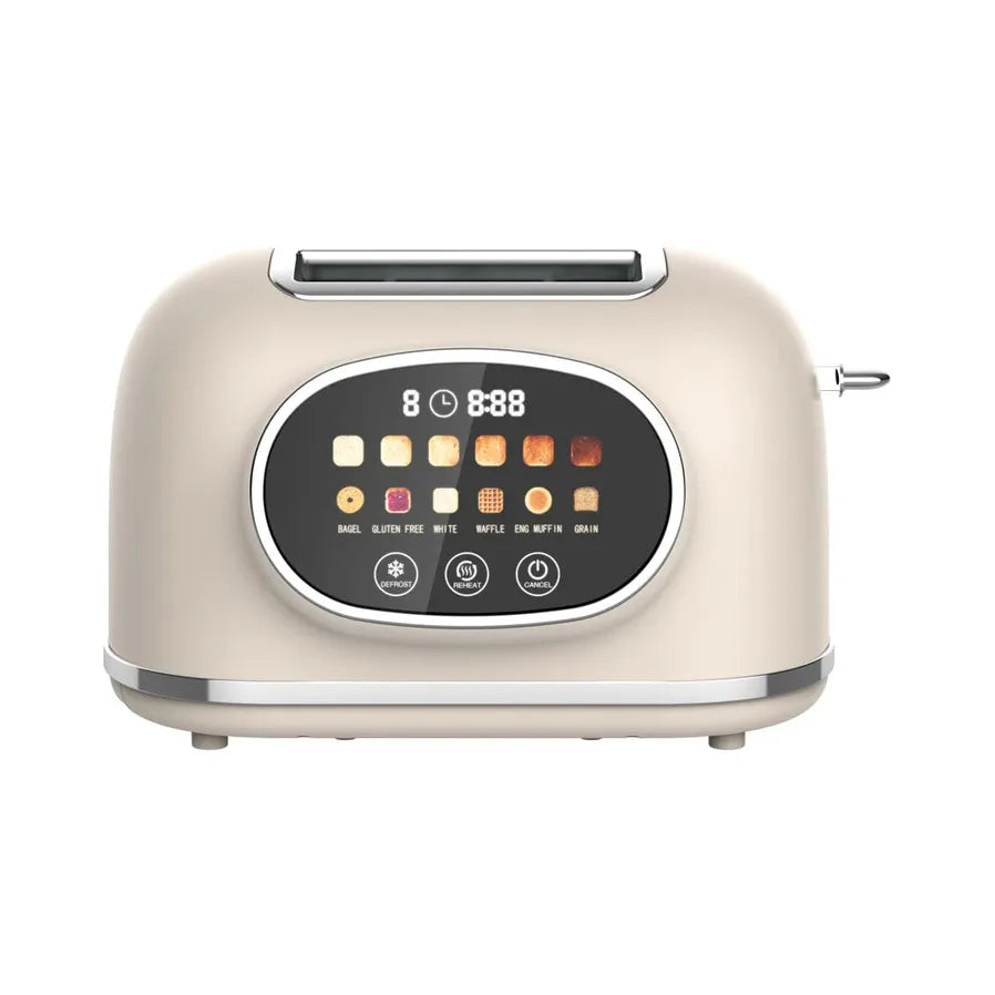 JMT-474314 Retro 2-Slice Stainless Steel Toaster with Smart Touch Control and Colourful Display