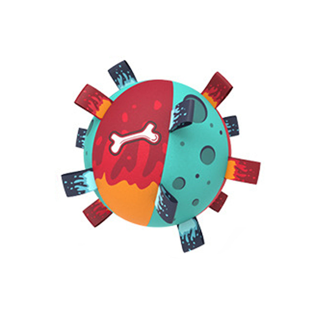 JMT-474634 Interactive Soccer Ball Dog Toy with Straps - Durable Water-Resistant Tug of War Play for Medium Dogs