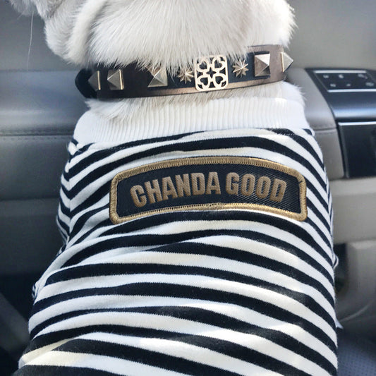JMT-475274 Pet Round Collar Striped Hoodie in Cotton - Multiple Sizes Available