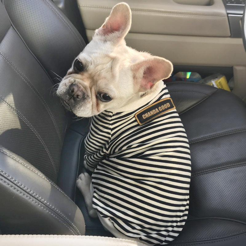 JMT-475274 Pet Round Collar Striped Hoodie in Cotton - Multiple Sizes Available