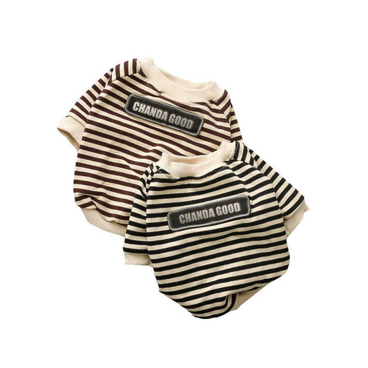 JMT-475274 Pet Round Collar Striped Hoodie in Cotton - Multiple Sizes Available