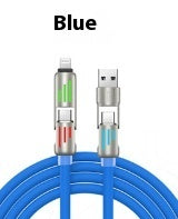 JMT-475338 240W Colorful Breathing Light Four-in-One Fast Charging Cable with Multiple Interfaces