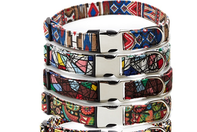 JMT-475466 Colorful Ethnic Style Pet Collar with Semi-Metal Buckle - G-6235