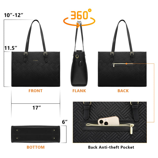 JMT-475530 Sleek 15.6 Inch Laptop Tote Handbag and Shoulder Bag Set for Professional Women