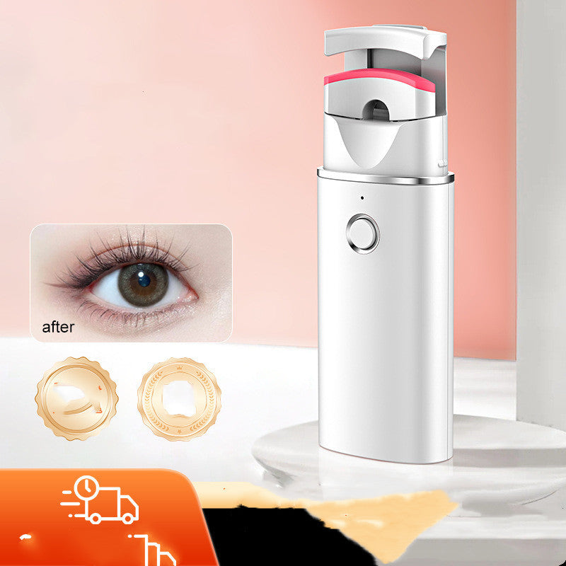 JMT-475786 Portable Rechargeable Eyelash Curler with Manual and Charging Cable - White