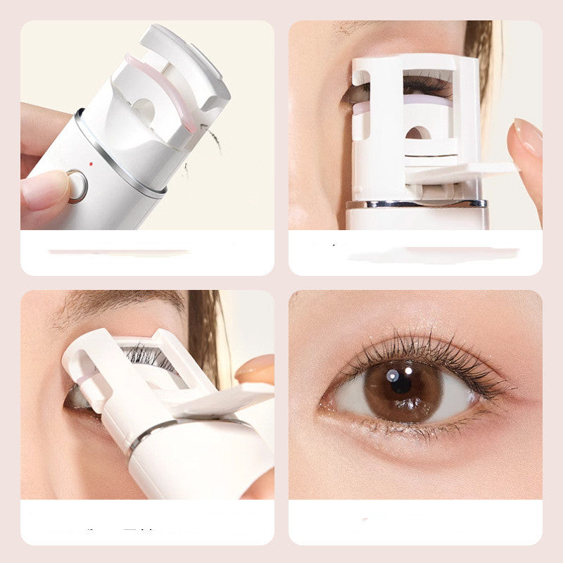 JMT-475786 Portable Rechargeable Eyelash Curler with Manual and Charging Cable - White