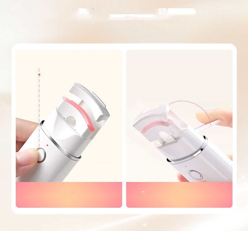 JMT-475786 Portable Rechargeable Eyelash Curler with Manual and Charging Cable - White