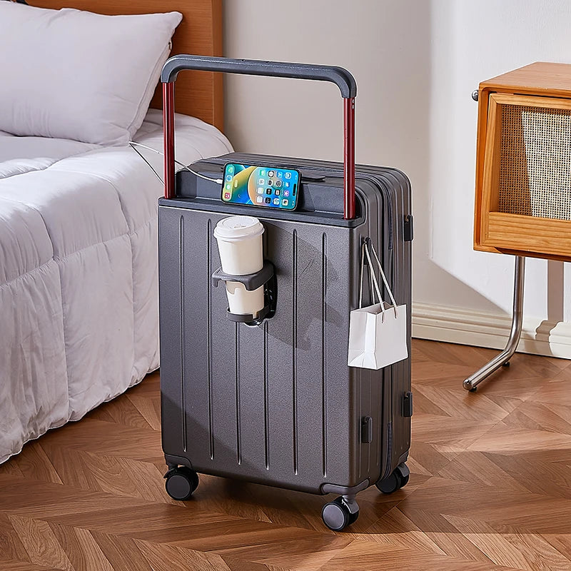 JMT-475850 Expandable Cabin Suitcase with Wheels and Laptop Stand for Travel
