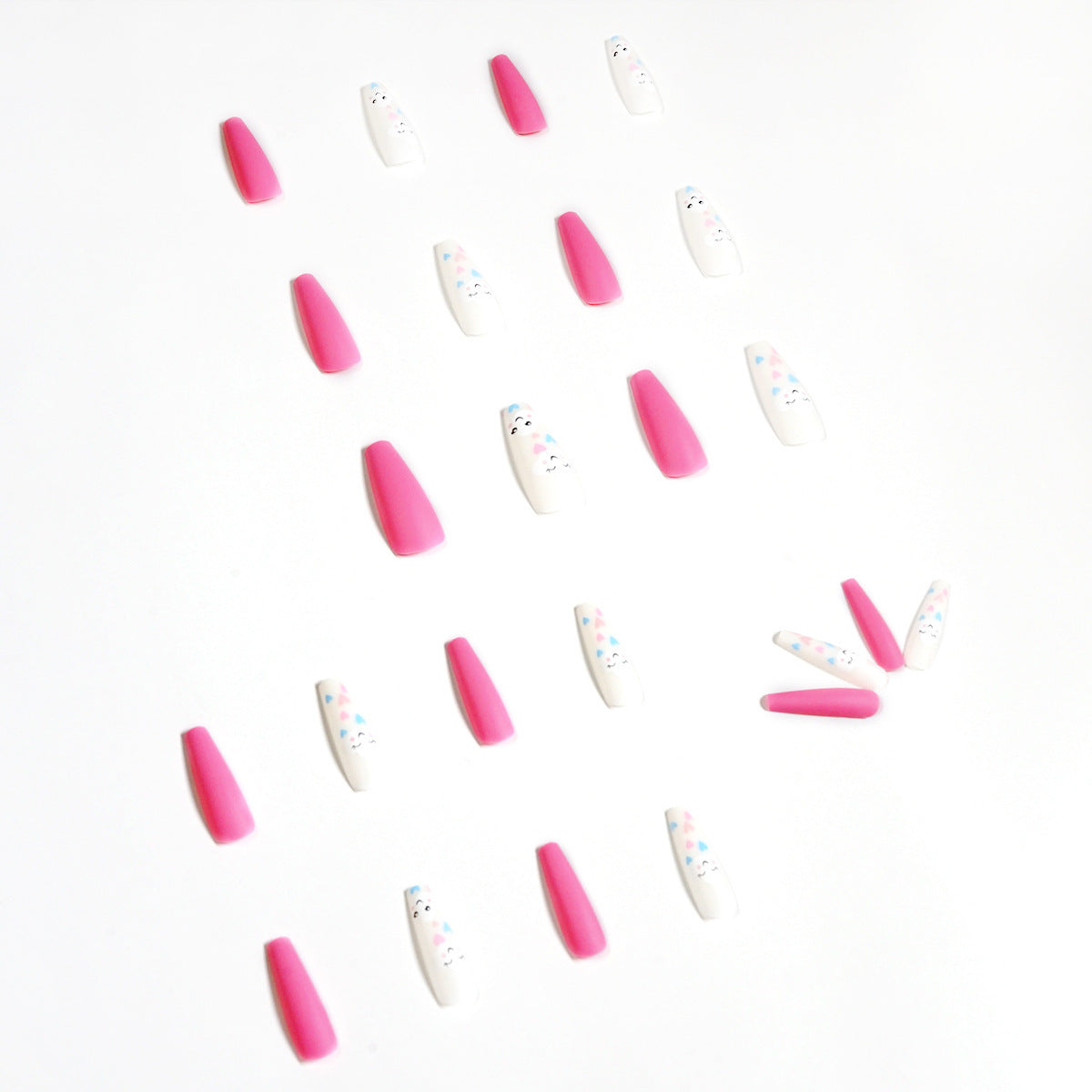 JMT-476106 Misty Clouds Nail Stickers with Smiling Faces - 24 Pieces, 18g Net Content