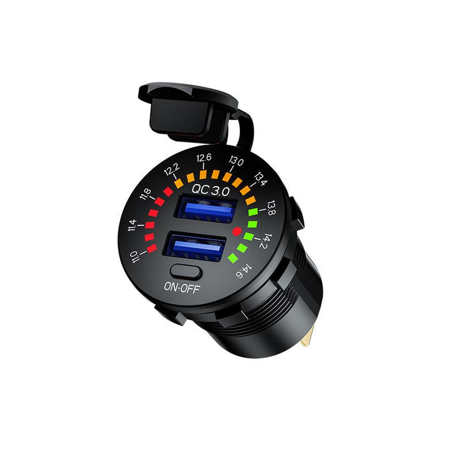 JMT-476490 Dual USB Car Charger with QC3.0 Compatibility, 12-24V Input, 3000mA Output, CE/FCC/ROHS Certified
