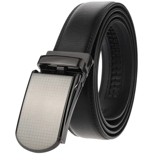 JMT-476554 Men's Cowhide Automatic Buckle Trousers Belt - 3.0CM Width, Durable and Stylish Design