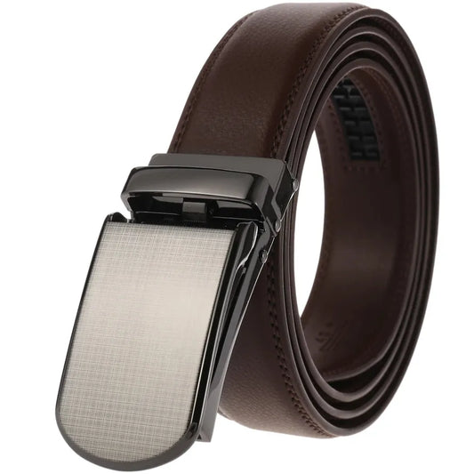 JMT-476554 Men's Cowhide Automatic Buckle Trousers Belt - 3.0CM Width, Durable and Stylish Design