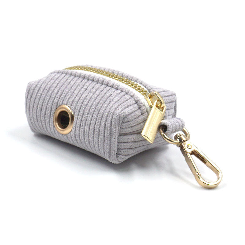 JMT-477194 Cute Velvet Corduroy Dog Poop Bag for Stylish Outdoor Walks