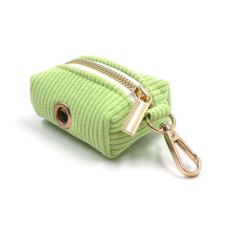 JMT-477194 Cute Velvet Corduroy Dog Poop Bag for Stylish Outdoor Walks