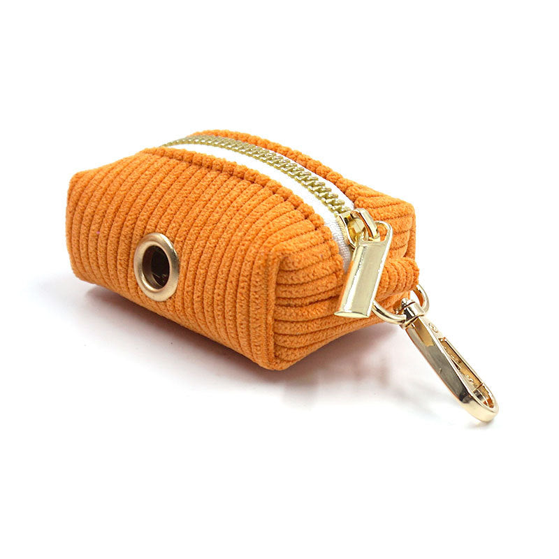 JMT-477194 Cute Velvet Corduroy Dog Poop Bag for Stylish Outdoor Walks