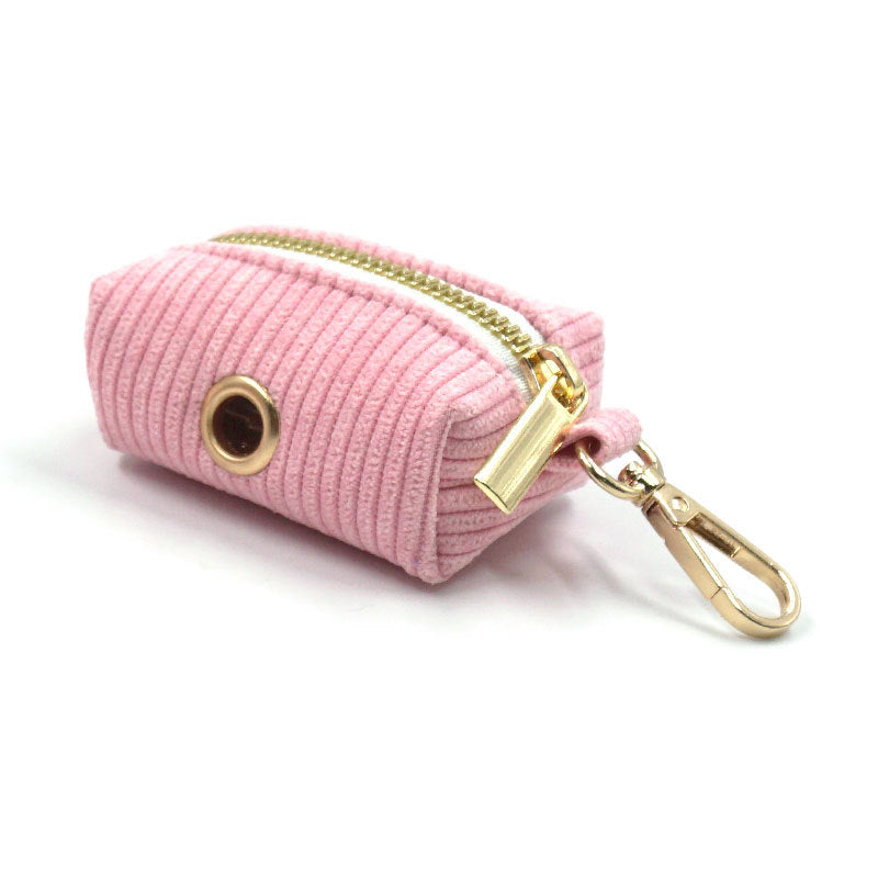 JMT-477194 Cute Velvet Corduroy Dog Poop Bag for Stylish Outdoor Walks