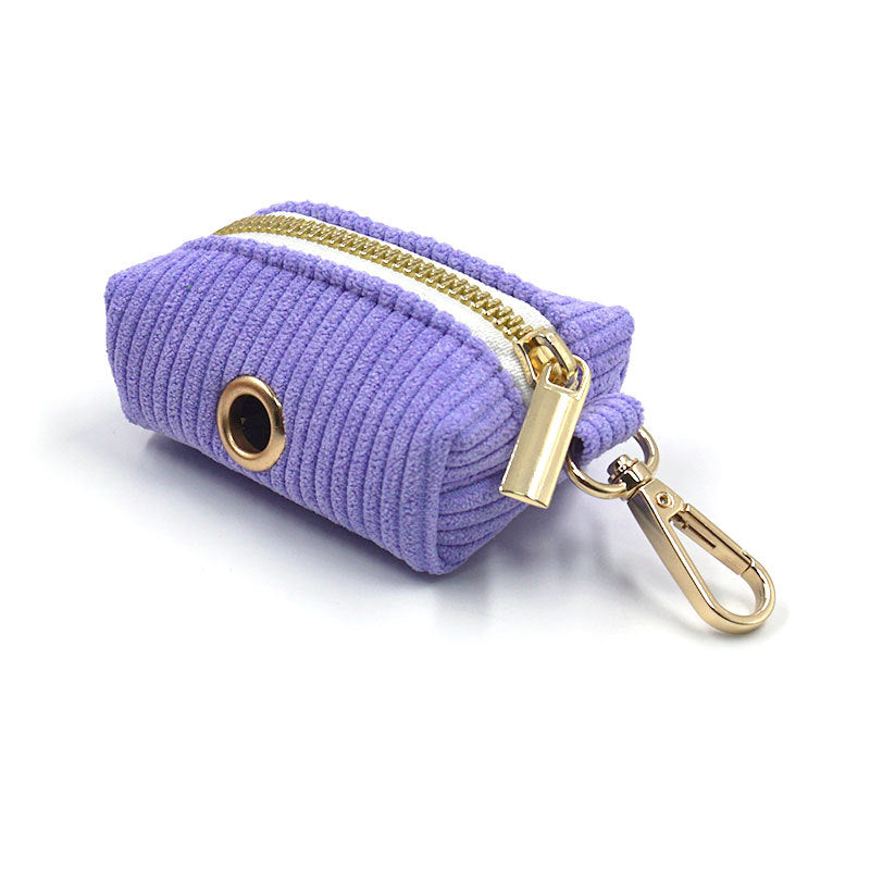 JMT-477194 Cute Velvet Corduroy Dog Poop Bag for Stylish Outdoor Walks