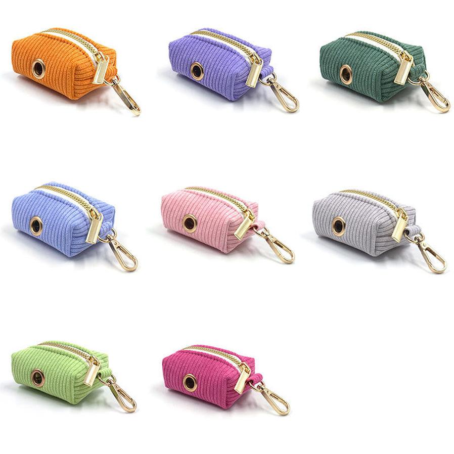 JMT-477194 Cute Velvet Corduroy Dog Poop Bag for Stylish Outdoor Walks