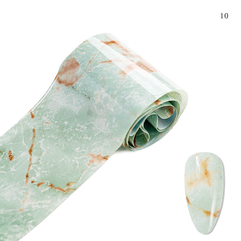JMT-477258 Marble Smudge Pattern Cellophane Nail Art Stickers - 10 Color Variants, 120m x 4cm