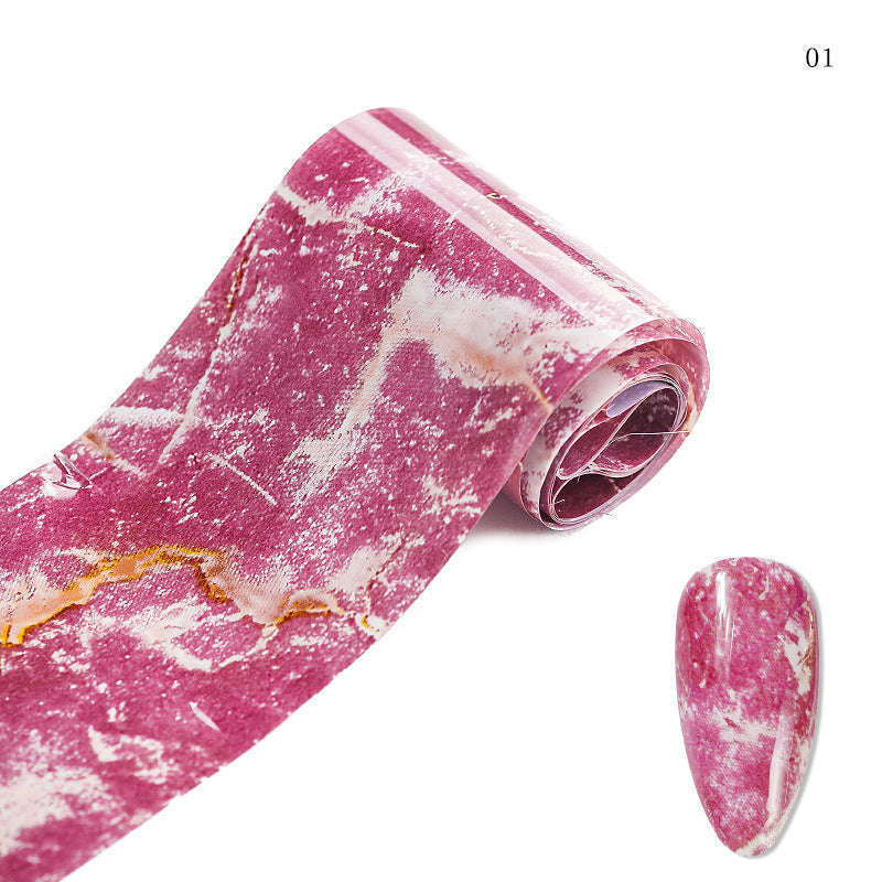 JMT-477258 Marble Smudge Pattern Cellophane Nail Art Stickers - 10 Color Variants, 120m x 4cm