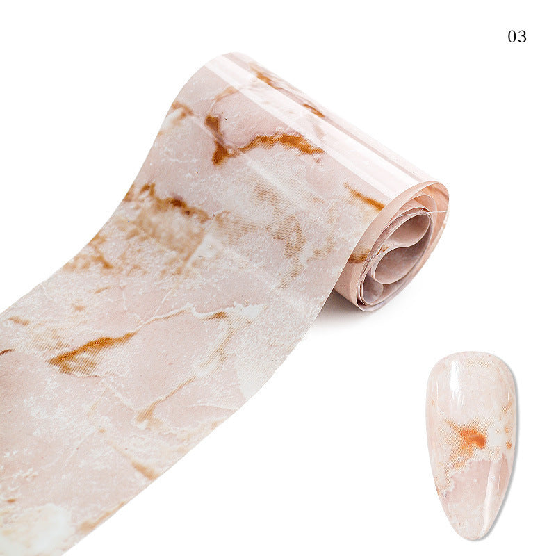 JMT-477258 Marble Smudge Pattern Cellophane Nail Art Stickers - 10 Color Variants, 120m x 4cm