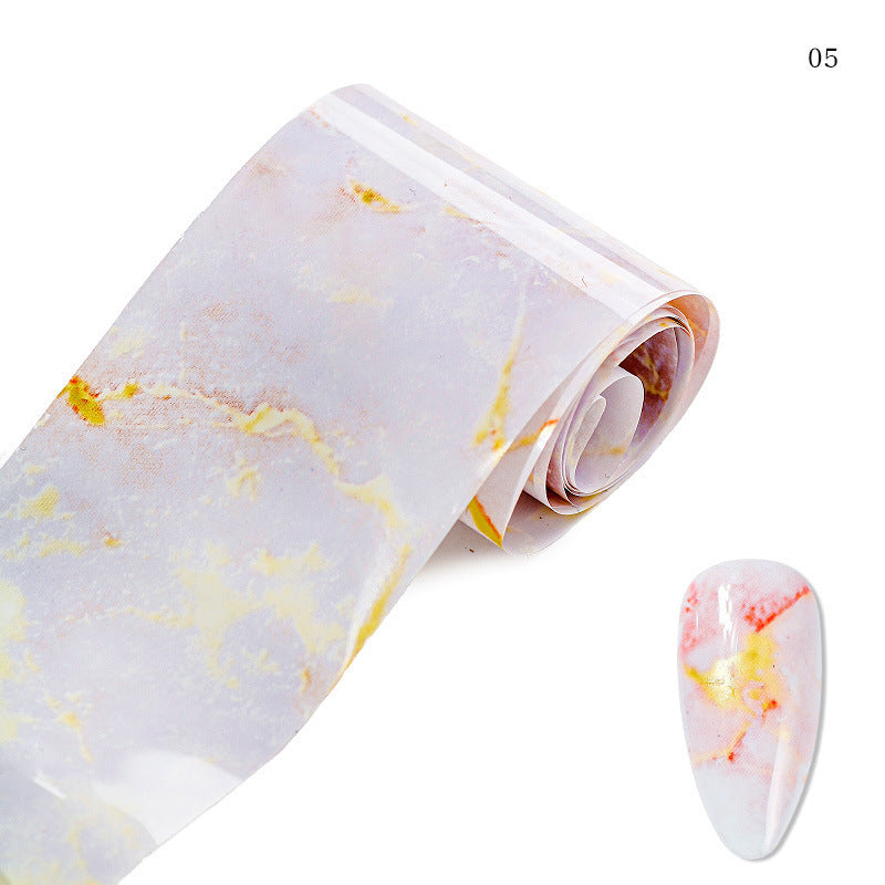 JMT-477258 Marble Smudge Pattern Cellophane Nail Art Stickers - 10 Color Variants, 120m x 4cm