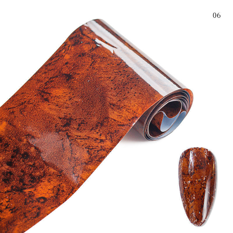 JMT-477258 Marble Smudge Pattern Cellophane Nail Art Stickers - 10 Color Variants, 120m x 4cm