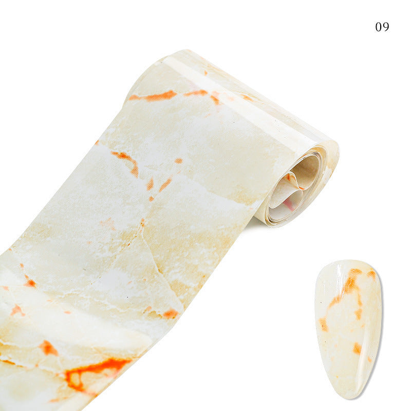 JMT-477258 Marble Smudge Pattern Cellophane Nail Art Stickers - 10 Color Variants, 120m x 4cm