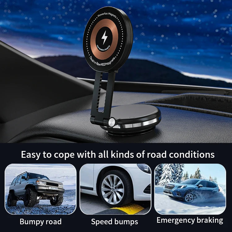 JMT-477770 360-Degree Rotating Wireless Charger and Magnetic Car Phone Holder with Suction Cup Mount