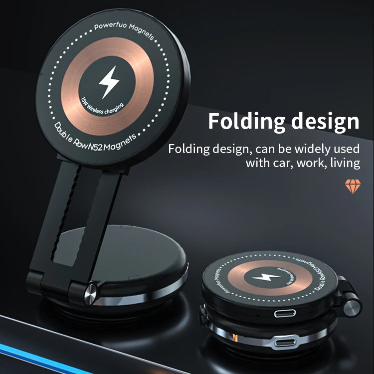 JMT-477770 360-Degree Rotating Wireless Charger and Magnetic Car Phone Holder with Suction Cup Mount