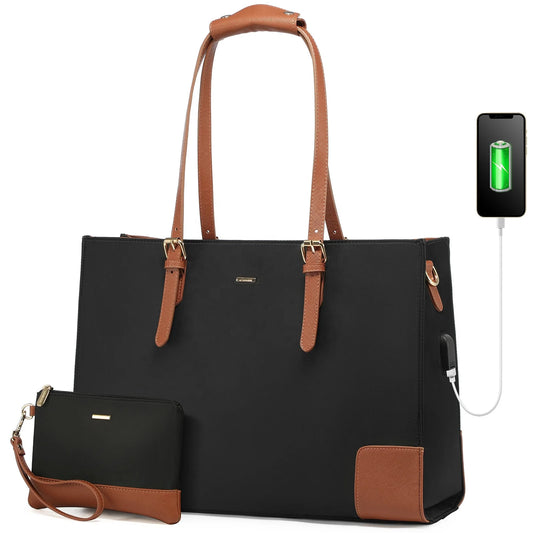 JMT-477770 Elegant Ladies' 2-Piece Tote Bag Set with Large Capacity for 15.6-Inch Laptops and Daily Essentials
