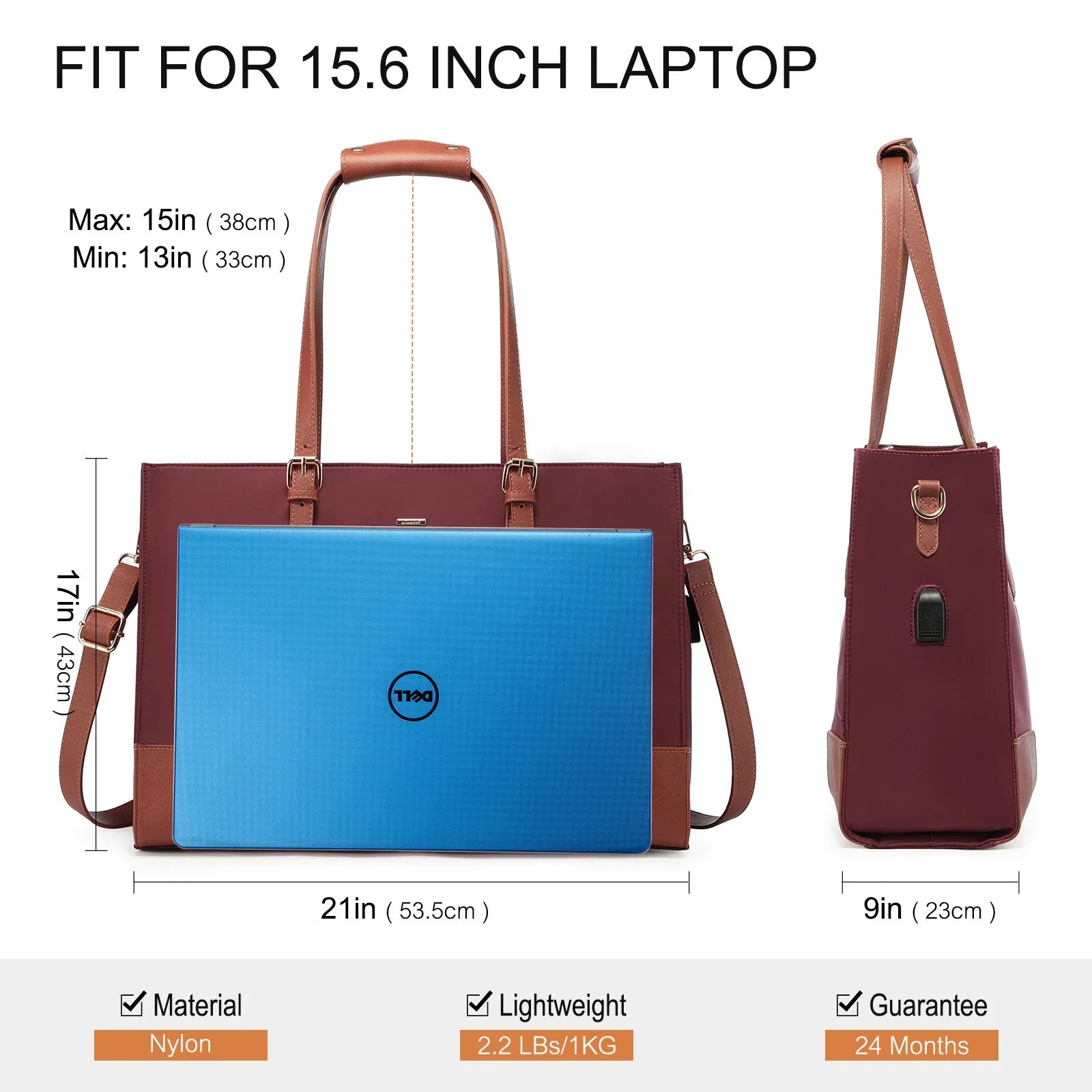 JMT-477770 Elegant Ladies' 2-Piece Tote Bag Set with Large Capacity for 15.6-Inch Laptops and Daily Essentials