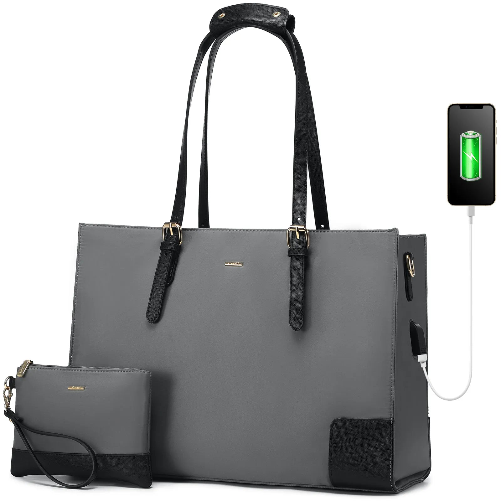 JMT-477770 Elegant Ladies' 2-Piece Tote Bag Set with Large Capacity for 15.6-Inch Laptops and Daily Essentials