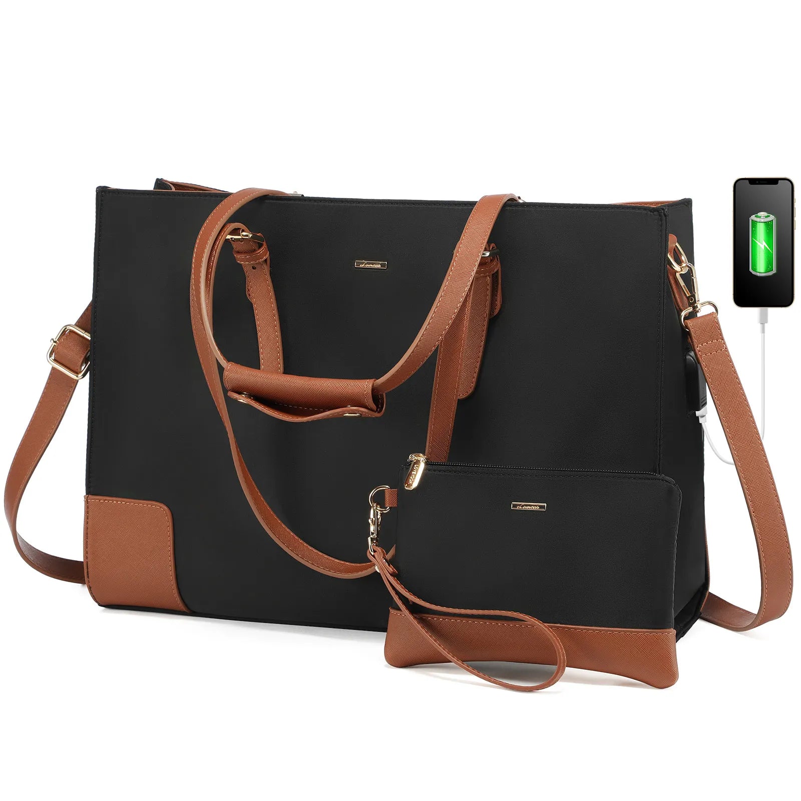 JMT-477770 Elegant Ladies' 2-Piece Tote Bag Set with Large Capacity for 15.6-Inch Laptops and Daily Essentials