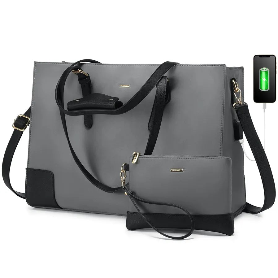 JMT-477770 Elegant Ladies' 2-Piece Tote Bag Set with Large Capacity for 15.6-Inch Laptops and Daily Essentials
