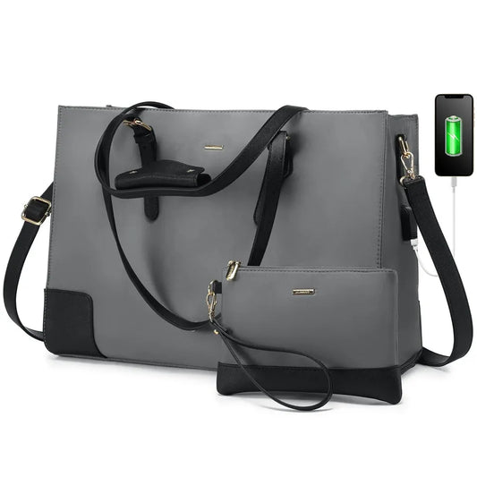 JMT-477770 Elegant Ladies' 2-Piece Tote Bag Set with Large Capacity for 15.6-Inch Laptops and Daily Essentials