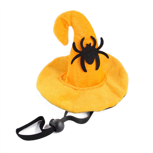 JMT-477770 Pet Cat Halloween Pumpkin Hat with Embossed Design - Free Size Cloth Headgear