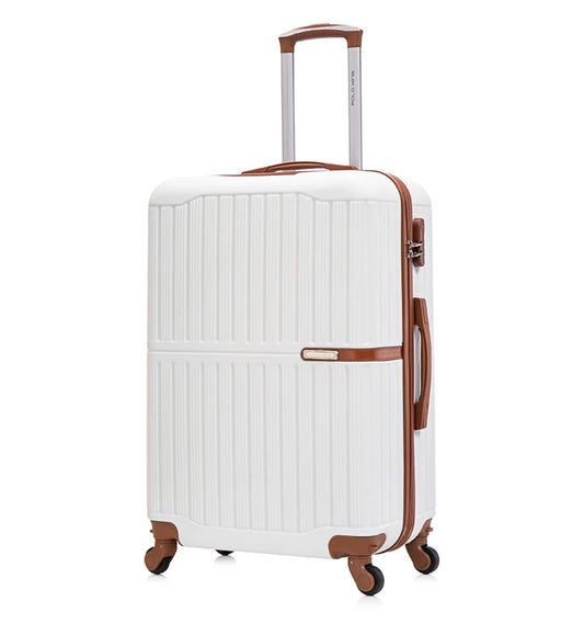 JMT-477834 6 Piece Travel Suitcase Set with Removable Single Wheel and Leather Accents