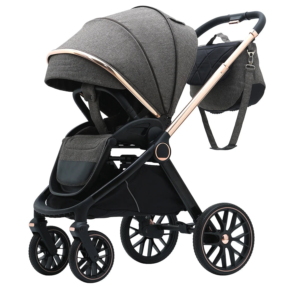 JMT-477962 3-in-1 Lightweight Travel Pram with Luxury Folding Stroller and Baby Car Seat