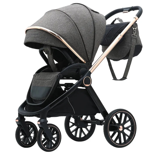 JMT-477962 3-in-1 Lightweight Travel Pram with Luxury Folding Stroller and Baby Car Seat