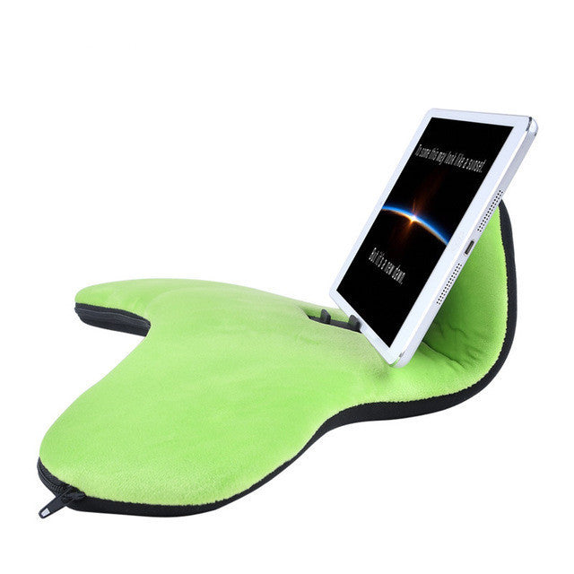 JMT-477962 Reading Pillow with Lazy Bracket and Mobile Phone Clip, Handcrafted Flannel and Woolen Fabric
