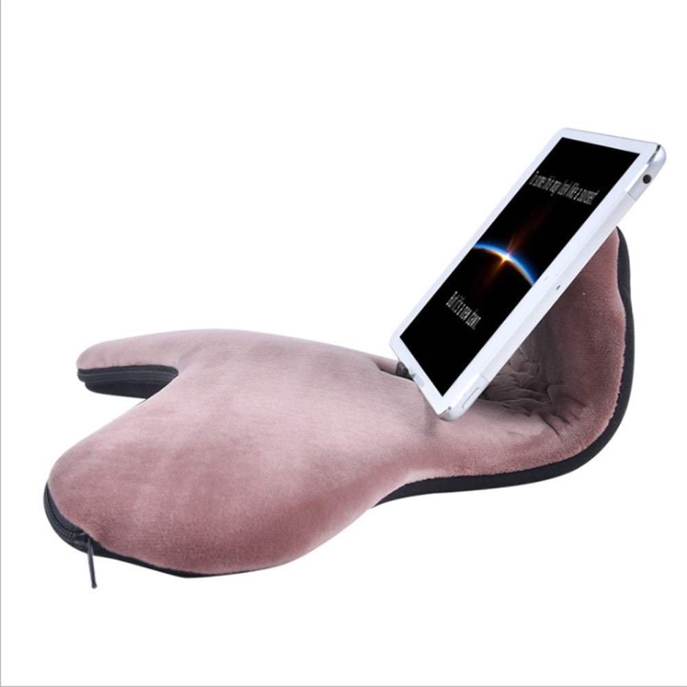 JMT-477962 Reading Pillow with Lazy Bracket and Mobile Phone Clip, Handcrafted Flannel and Woolen Fabric