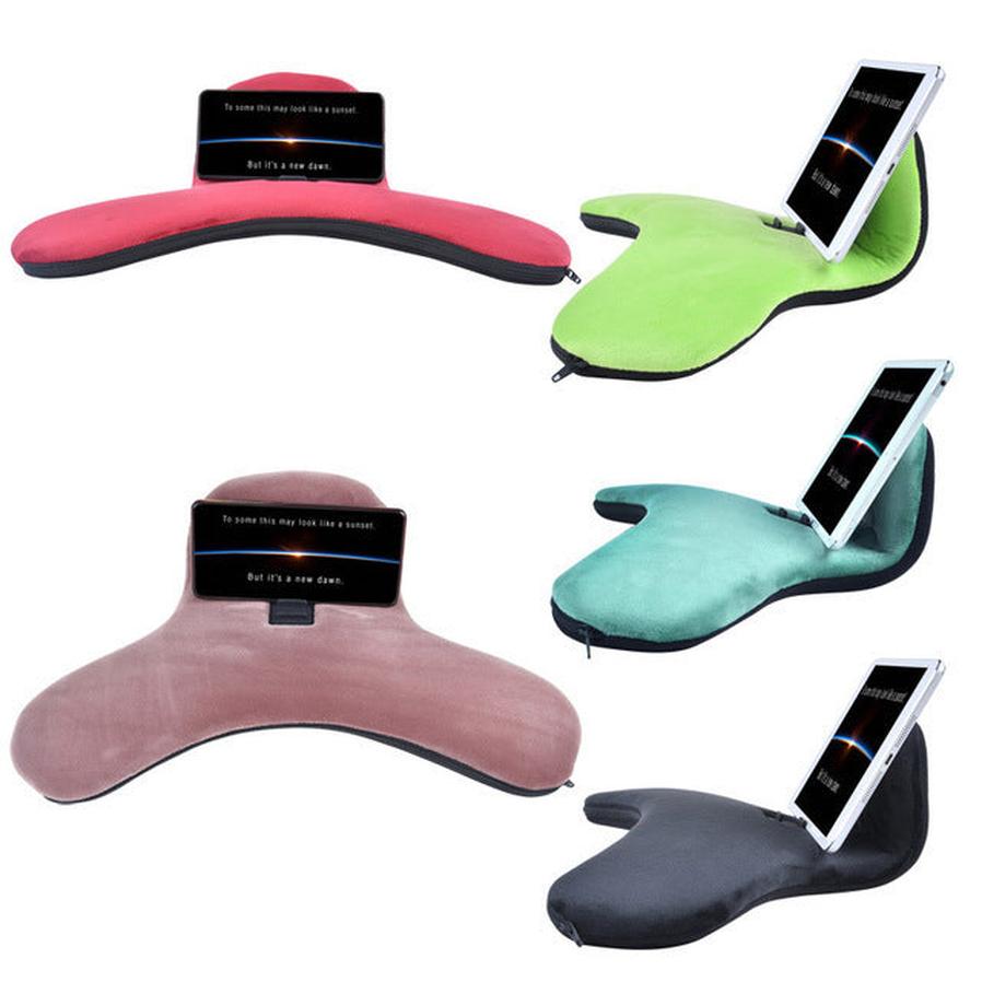 JMT-477962 Reading Pillow with Lazy Bracket and Mobile Phone Clip, Handcrafted Flannel and Woolen Fabric