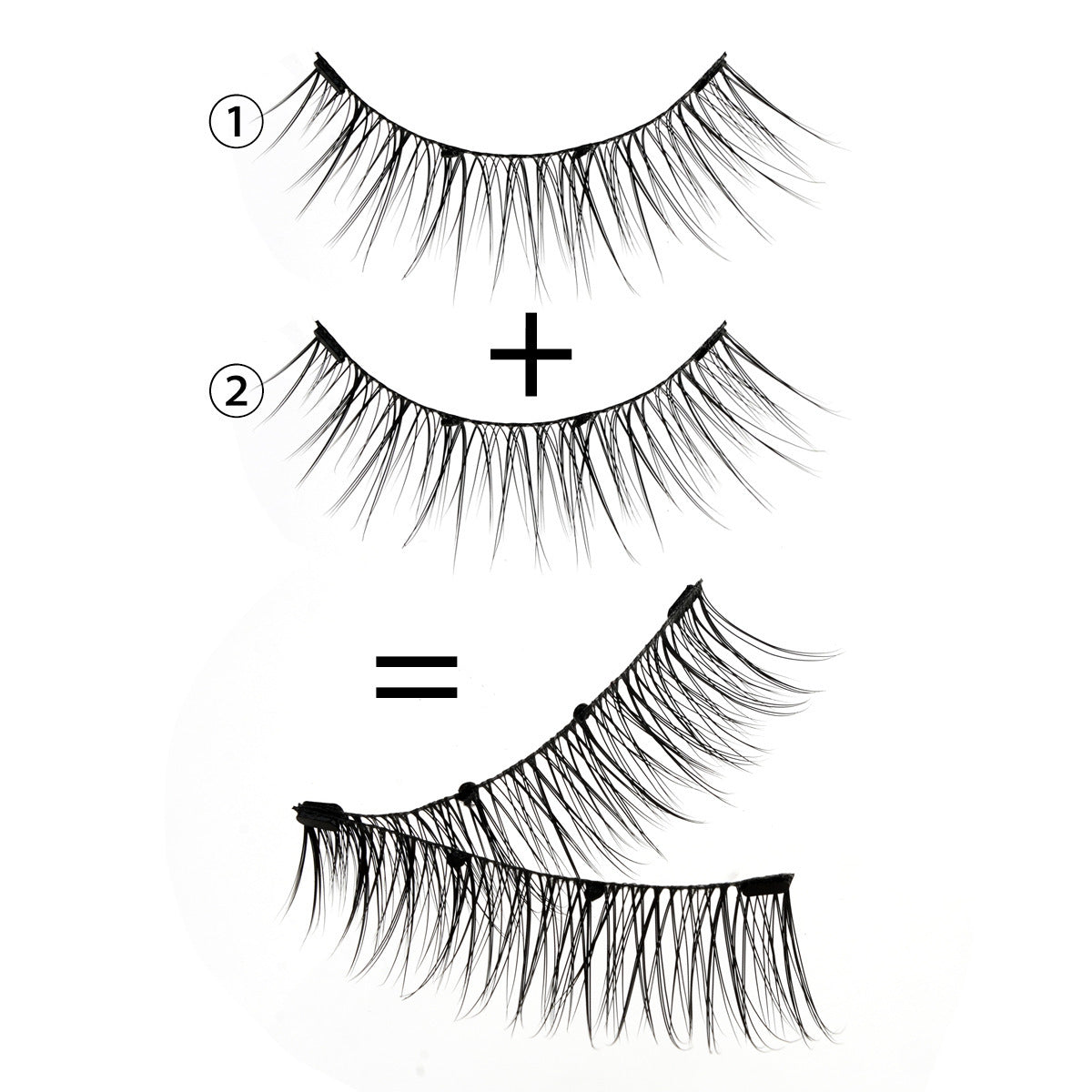 JMT-478218 Reusable Waterproof Thick Glue-free Eyelash - Artificial Fiber, 0.6mm-1.1mm Size, 1 Pair