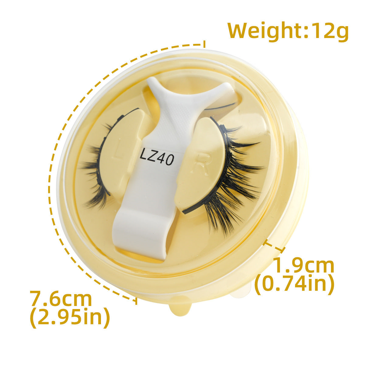JMT-478218 Reusable Waterproof Thick Glue-free Eyelash - Artificial Fiber, 0.6mm-1.1mm Size, 1 Pair