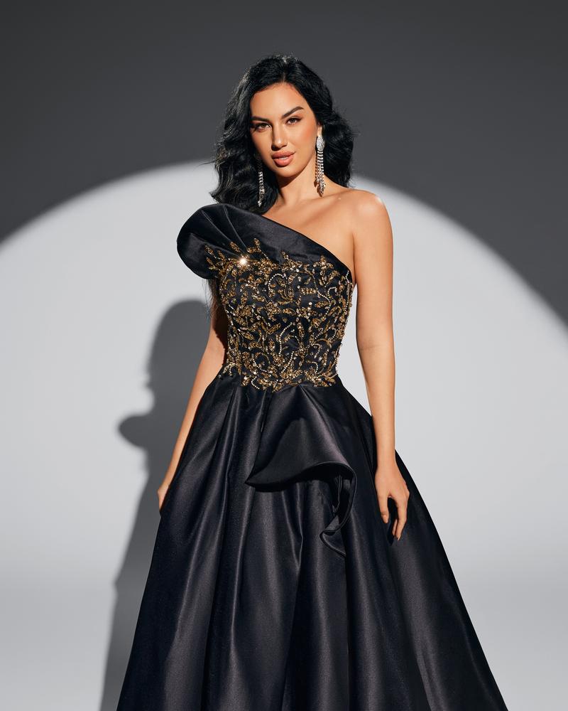 JMT-478346 Elegant Black Evening Dress for Women - Model SH0079