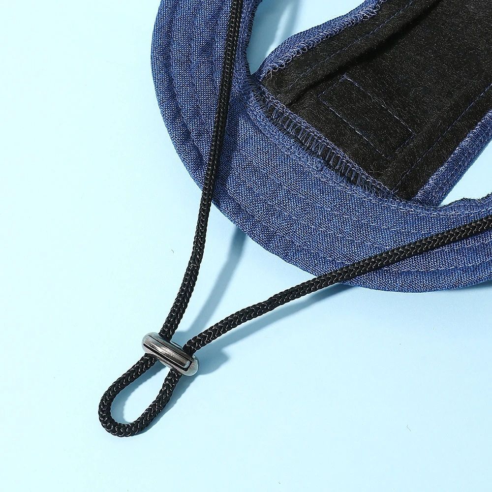 JMT-478922 Denim Sun Cap with Ear Holes for Medium and Small Dogs – Adjustable Canvas Visor for Outdoor Protection